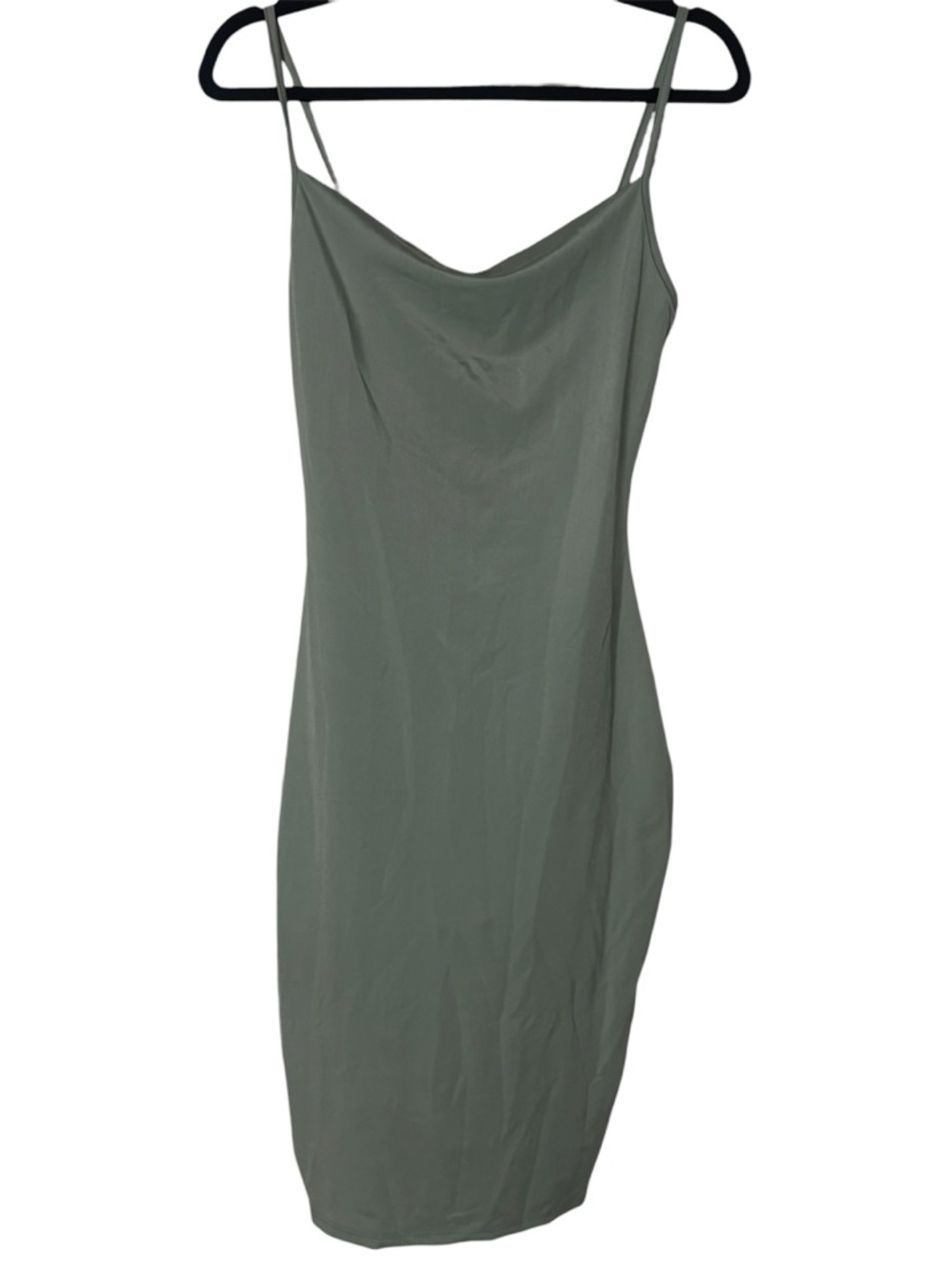 Sage Slip Dress with Cowl Neck